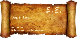 Sápi Emil névjegykártya